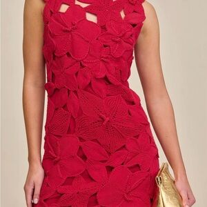 Cult Gaia Meira knit Merlot Floral Mini Dress